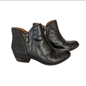 Lucky Brand Quilted Double Zipper Black Bootie